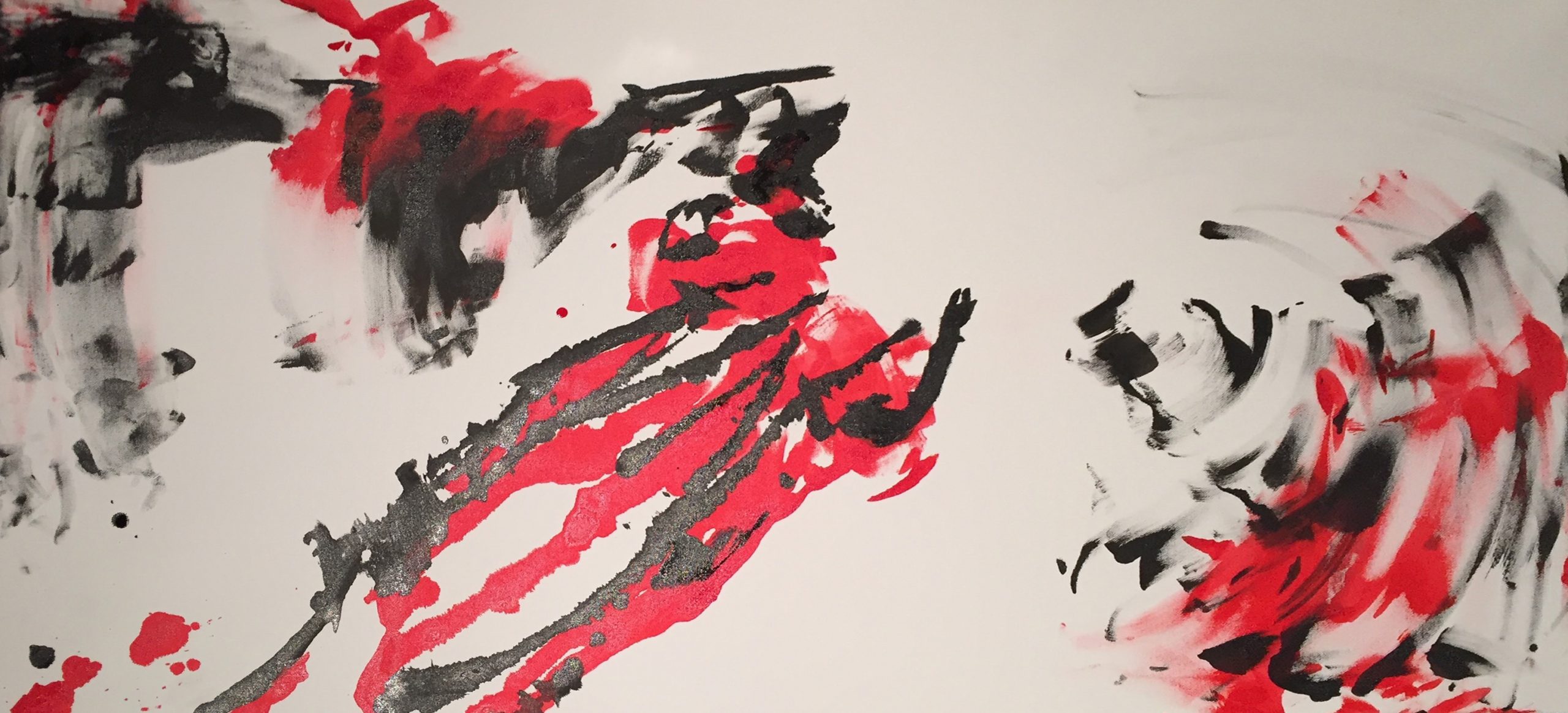 “Embrace,” acrylic on canvas, 48″ x 24″