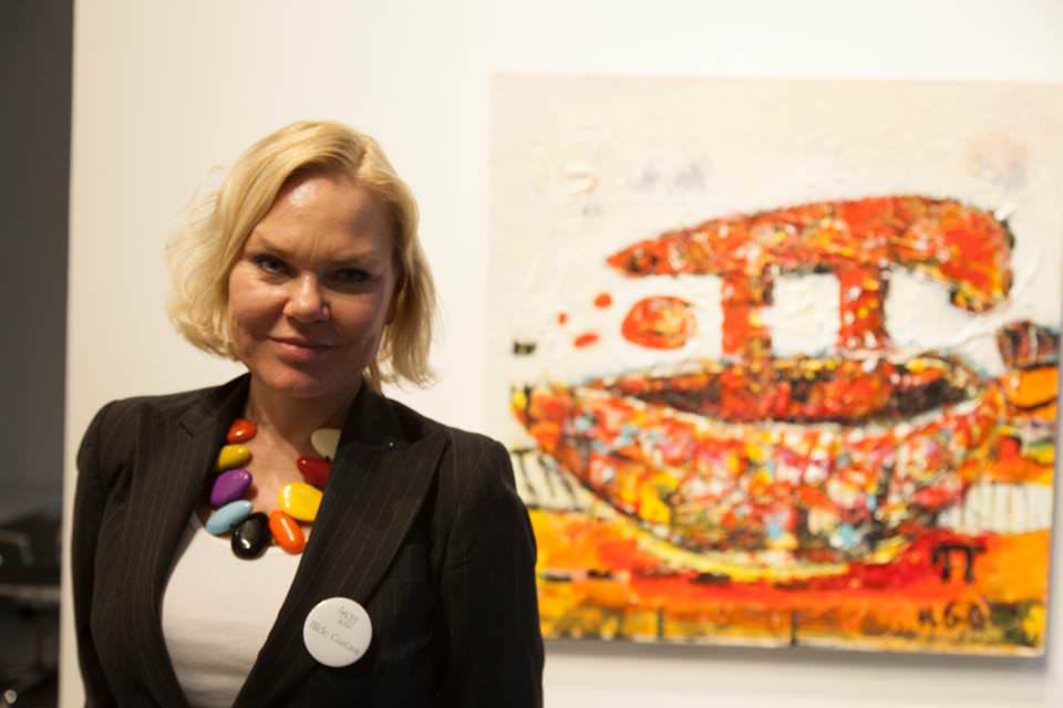 Hilde Gustava at the opening reception of Solitary Spaces exhibition
