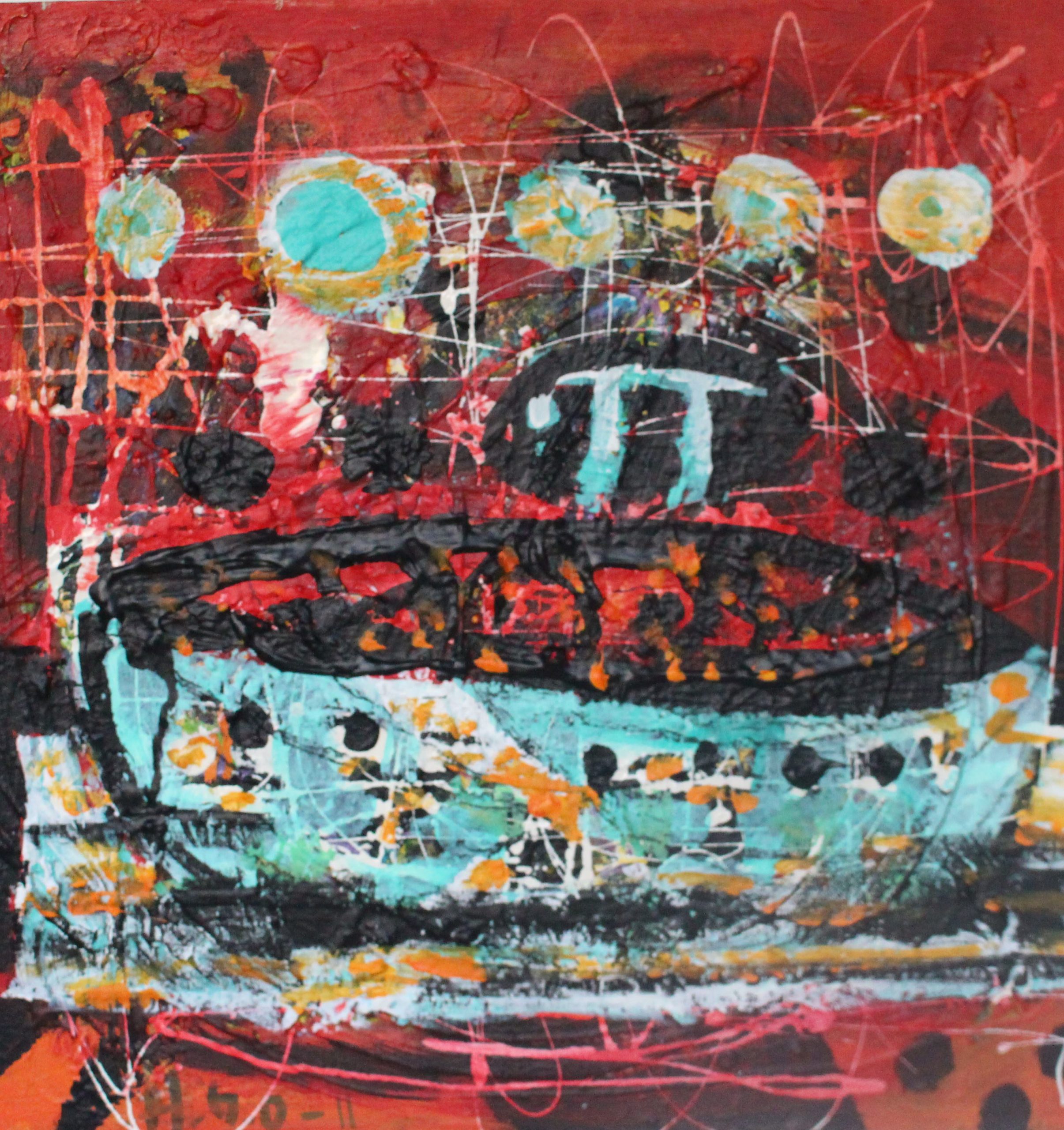 Hilde Gustava, "The Great Journey of Me with Pi," Acrylic on Canvas, 19.5" x 19.5"