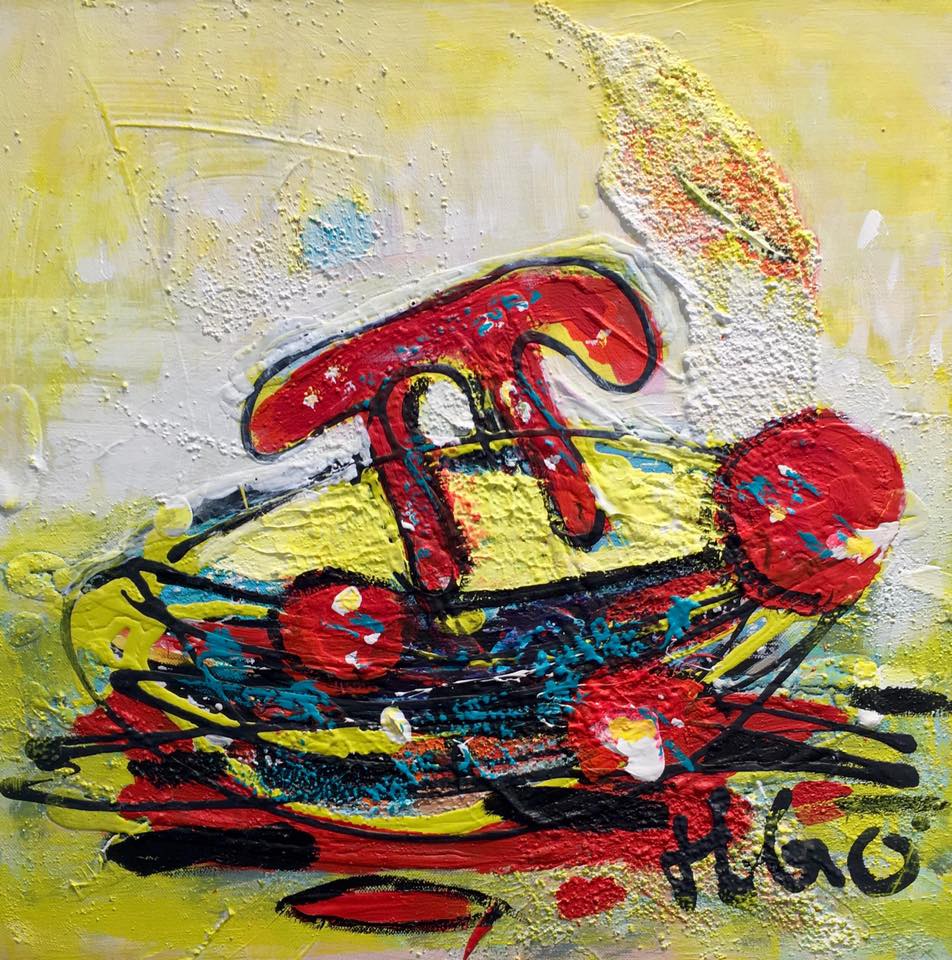 Hilde Gustava, The Great Journey of Pi 1, Acrylic and Sand on Canvas, 20" x 20"