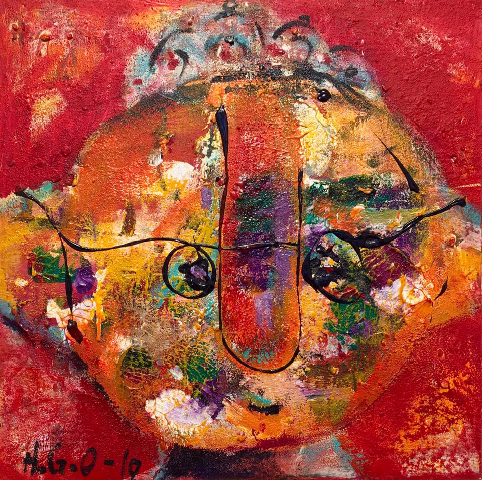 Hilde Gustava, My Alien Friend on Visit, 2013, Acrylic on Canvas, 31.5" x 31.5"