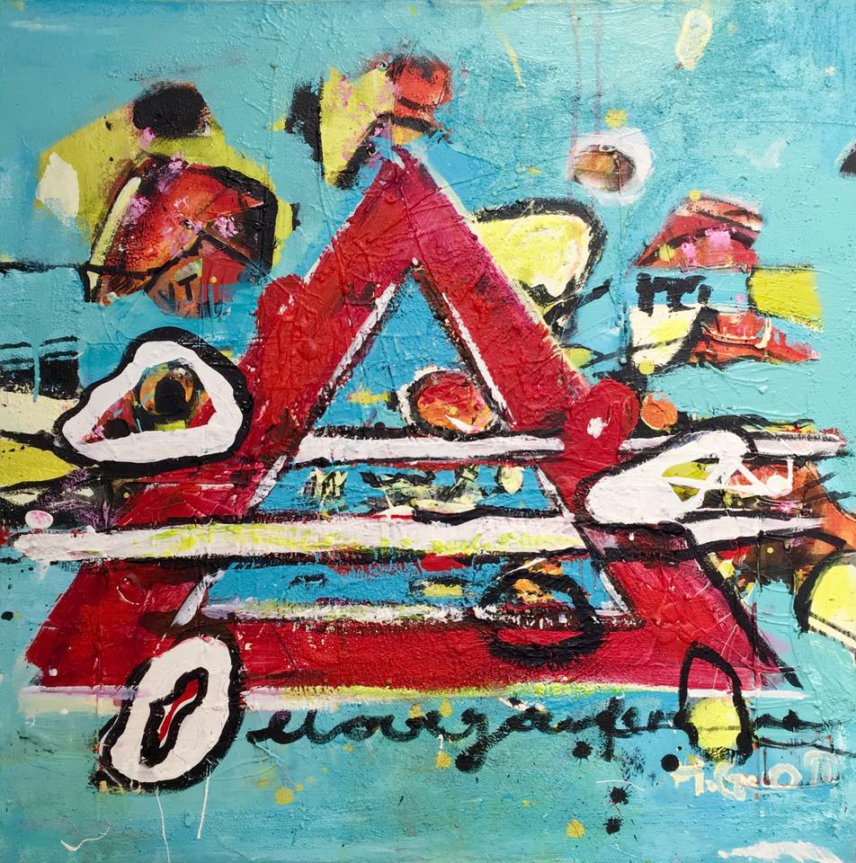 Hilde Gustava, Searching for the Right Symbols 2, 2015, Acrylic on Canvas, 27.5" x 27.5"