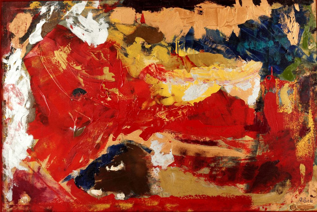 Tangled Up In Red, Oil and Acrylic on Canvas, 36″ x 54.5″