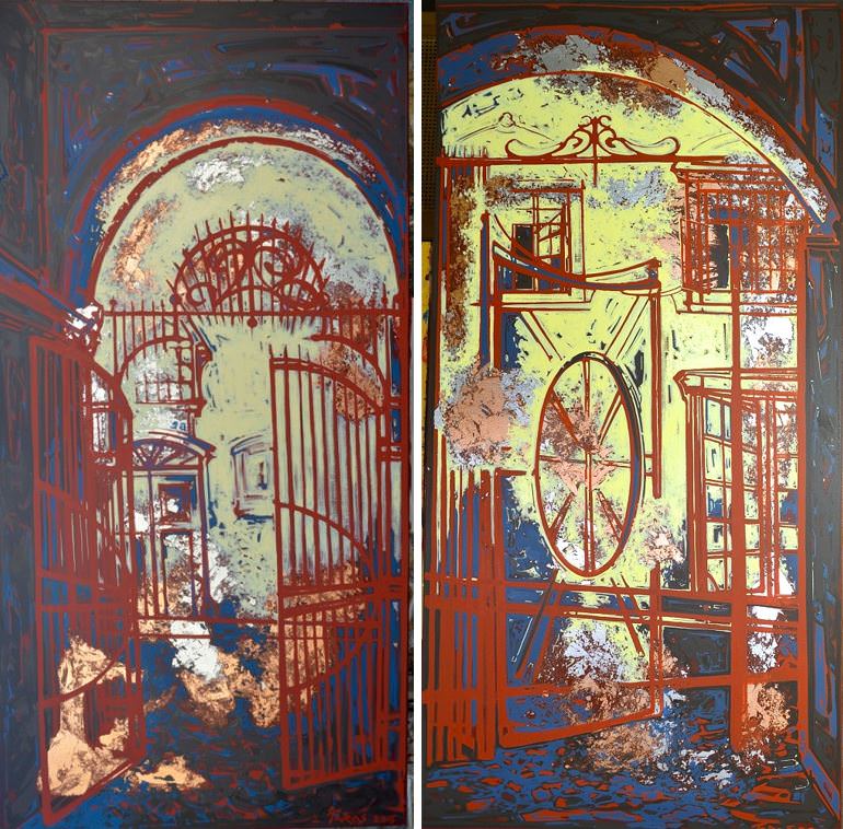 "Lviv's Gates 1" - oil on canvas - 72" x 36" "Lviv's Gates" - oil on linen - 72" x 36"